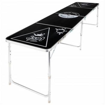 Mesa Plegable de Beer Pong Altura Ajustable Negra HI 423930