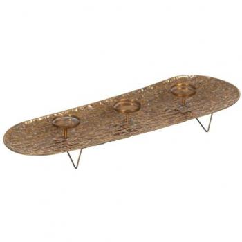 Bandeja Decorativa Portavelas de Hierro Dorado 78x28x11,5 cm - Originalidad y Estilo en Tu Hogar