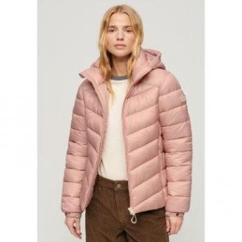 Chaqueta acolchada con capucha Fuji rosa para mujer de Superdry