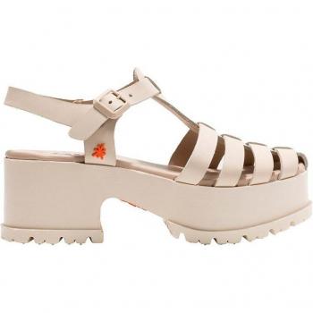 Art Sandalias de Mujer 1822 Manchester Cream - Piel, Plataforma, Cierre de Hebilla, Tacón Grass Waxed