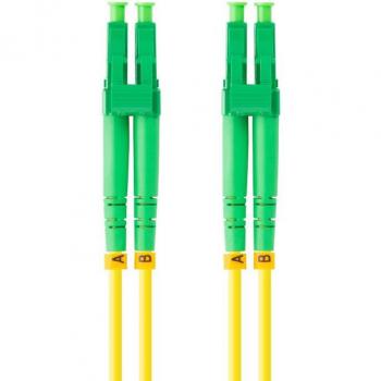 Cable de Fibra Óptica Lanberg 2m LC/APC a LC/APC Duplex Monomodo G657A1 LSZH Amarillo