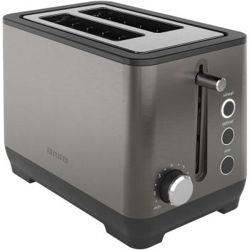 Tostadora Aiwa Kotan 1000W 2 Ranuras Acero Inoxidable 7 Niveles de Tostado