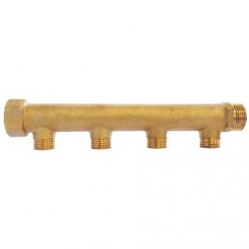 Colector de latón 4 salidas macho 15/21 - entrada hembra 20/27 - salida macho 20/27 Somatherm