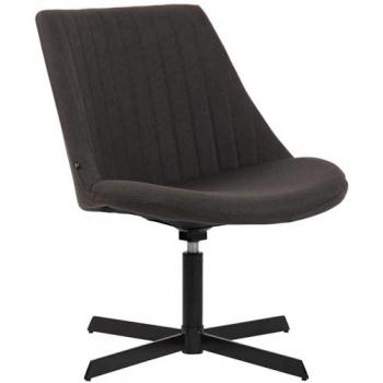 Butaca Granby Tapizada en Tela Gris Oscuro con Diseño Ergonómico y Base Metálica Giratoria