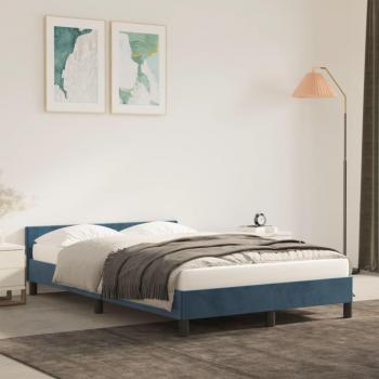 Cabecero de cama en terciopelo azul oscuro 120x190 cm
