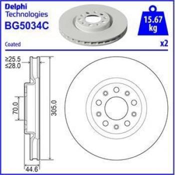 Disco de freno DELPHI BG5034C