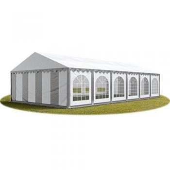 Carpa para fiestas TOOLPORT 6x12 m, PVC 750, con base reforzada, gris-blanco