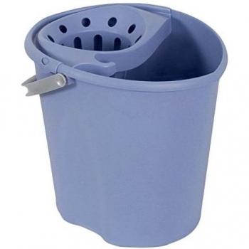 Tatay Cubo de Fregona Oval, de PP, Libre de BPA, Escurridor por Presión, con Asas. Fabricado en España. Color Azul