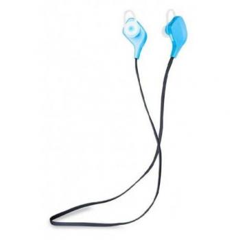 Auricular Bluetooth Intrauditivo Marvo Azul con Sujeción Deportiva, Batería Recargable y Micrófono