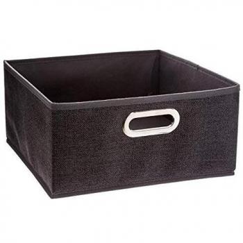 Caja de Almacenamiento Plegable de Tela Gris Oscuro - 31x31x15 cm, con Asa y Sin Tapa