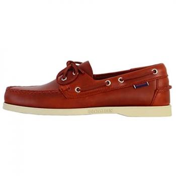 Sebago Portland Waxed Boat Shoes - Dark Red, UK Size 9