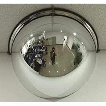 Normaluz BA30860 - Espejo Vigilancia 180º PMMA de 2mm Con Refuerzo De Caucho Negro 60 cm