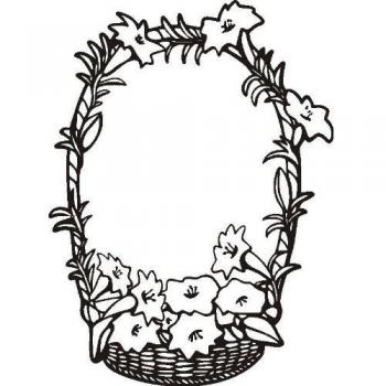 INDIGOS UG Etiqueta de la Pared d56 Cesta con Flores 40x29 cm