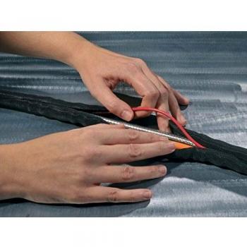 Guaina trenzada HellermannTyton Twist-In 32, negro, poliéster (PET), diámetro 29-32 mm, longitud 2 m