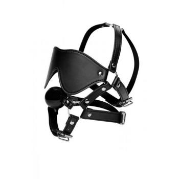 XR Brands Strict Blindfold Harness and Ball Gag