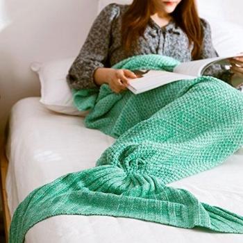 YOWAO Manta de Cola de Sirena, Escamas de Pescado Patrón Suave Todas Las Temporadas Mantas para Dormir