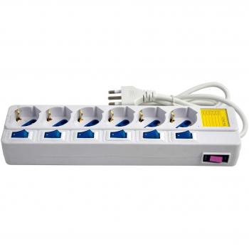 Multipresa Karma CC9520 de 6 tomas con interruptores de seguridad, 16A