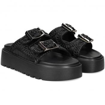 Casadei Embroidered Black Slides, Female, Black, Size: 5 UK / Size: 8 US