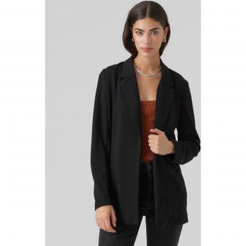 Vero Moda - Blazer largo de mujer con cuello plisado