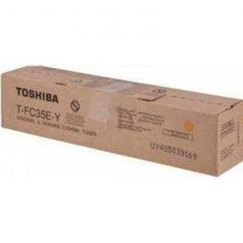 Toner amarillo Toshiba T-FC35-Y, compatible con impresoras Toshiba, rendimiento de hasta 20,000 páginas, tecnología de impresión láser, fácil instalación y alta calidad de impresión