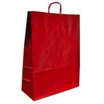Liderpapel Bolsa Kraft Rojo asa retorcida 420x190x480 mm
