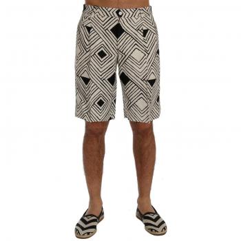 Dolce & Gabbana White Black Striped Casual Shorts - IT54 | XL, Male, Casual Shorts, Black, Size: 2XL