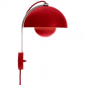 Aplique de pared Flowerpot VP8, enchufe, rojo bermellón
