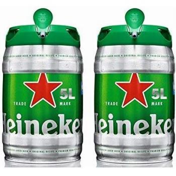 Heineken Cerveza Lager Barril Pack, 2 x 5L