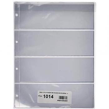 Pardo 101400 - Pack de 10 fundas para colección variada, 4 alojamientos