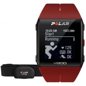 Polar V800 Red HR - Reloj deportivo GPS y sensor de frecuencia cardíaca H10, color rojo