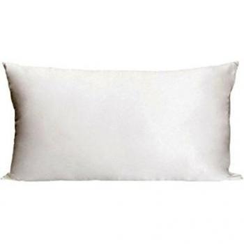 LULUSILK Funda de Almohada de Pura Seda 19 Momme con Cara Posterior de 100% Algodón, 40 x 105 cm, Marfil