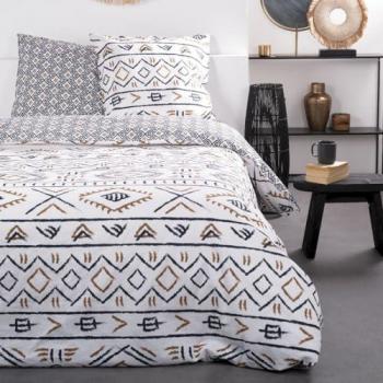 Juego de Cama Doble Reversible Sunshine Étnico en Algodón - Blanco - 240 x 260 cm