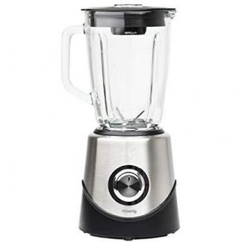 H.Koenig MX15 Batidora de Vaso para Smoothies y Zumos, Licuadora para Verduras y Frutas con Función Pica Hielo, 500 W, 3 Velocidades, 4 Hojas, 1.5 litros, Acero Inoxidable MX15, Vidrio, Negro y gris