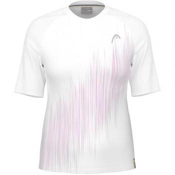 Camiseta de Manga Corta Head Performance para Dama - Color Blanco y Rosa, Talla M