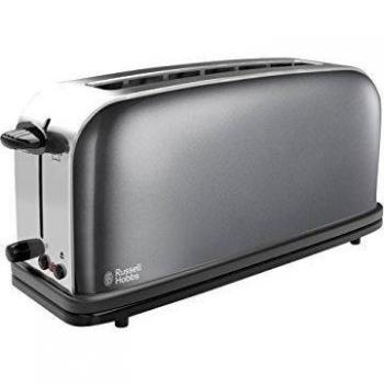 Russell Hobbs 21392-56 Colours Storm Grey - Tostadora, ranura larga, calienta panecillos, función de extra elevación