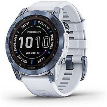 Garmin Fenix 7 Sapphire Solar - Blanco Titanio Azul