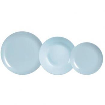 Vajilla Opal Luminarc Diwali Paradise 18 Piezas - 6 Personas Azul Brillo, Vidrio Templado Extra Resistente, Apto Microondas, Fácil de Limpiar