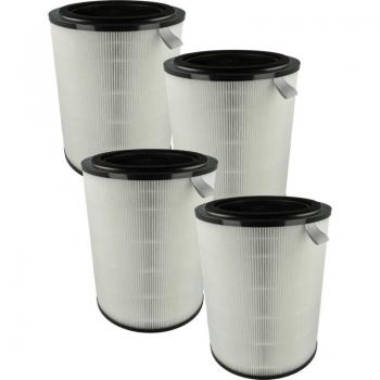 4x Filtro de Carbón Activo Reemplazo para Purificador de Aire Philips AC2939, FY2180/30 - Filtro de Aire Negro y Blanco