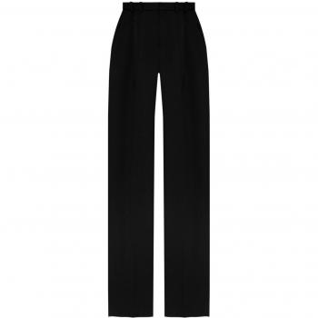 Saint Laurent Women's Black Wool Wide-Leg Trousers Size 36