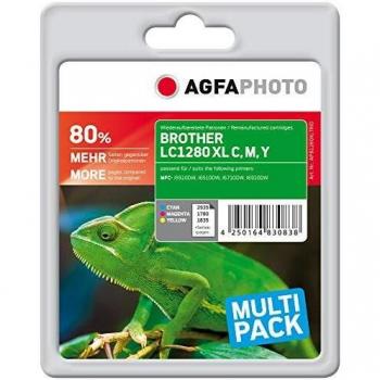 Cartucho de Tinta Agfa Photo Multipack APB1280XLTRID Compatible LC-1280XL cian, magenta y amarillo (3 piezas)