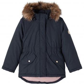 Name It Nkfmace South Girls' Parka Jacket in Marine Blue
