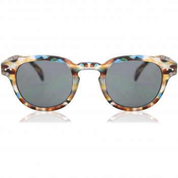 Gafas de sol Izipizi C forma cuadrada carey azul con lentes grises, diseño para niños, modelo SLMSCC18