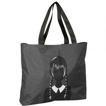 Safta Bolsa De Compras Wednesday, Bolso Shopping, Bolso de Mujer, Cómodo y Versátil, Calidad y Resistencia, 50x10x45 cm, Color Negro