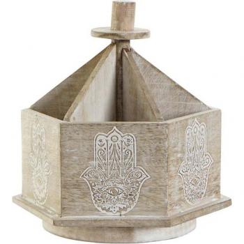 Portamandos de mango con diseño hamsa decapé y detalles decorativos