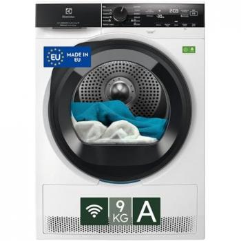 Secadora Electrolux EW9H4Y9A de 9 kg, Clase A, con bomba de calor y Wi-Fi, carga frontal, profundidad 66 cm, color blanco