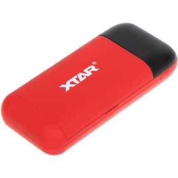 Cargador/Power Bank XTAR PB2S para baterías cilíndricas Li-ion 18650/20700/21700 - Rojo