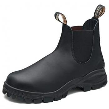 Blundstone Women's Black Lug Chelsea Boots with Spikes, Size 8.5 US