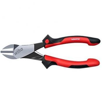 Alicates de corte diagonal Wiha de fuerza industrial con DynamicJoint® y resorte de apertura conectable y desconectable, 180 mm (41272)