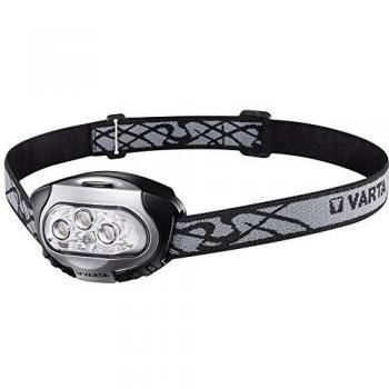 VARTA Outdoor Sports H20 Headlight Linterna de Cabeza, negro, LED rojo para la visión nocturna