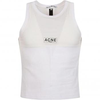 Acne Studios Men's Logo Tank Top in White | Size Medium | BL0377